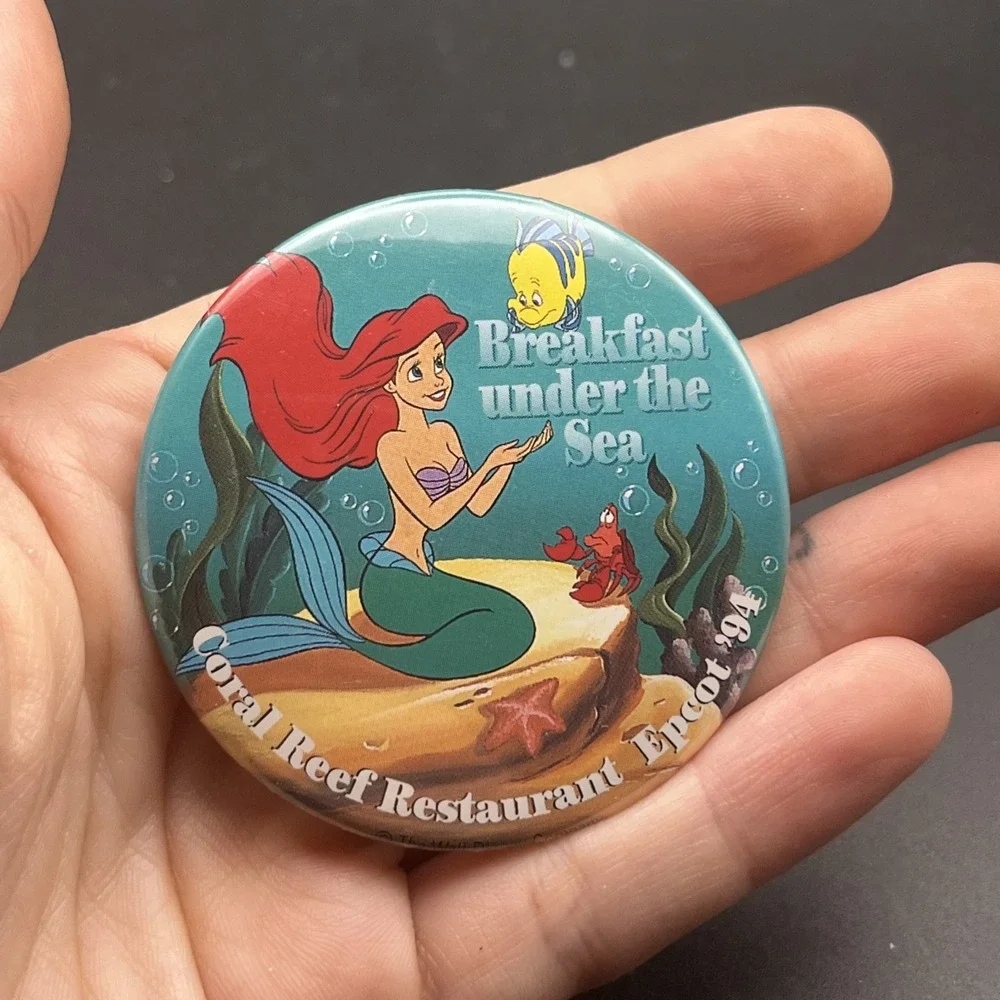 Little Mermaid Breakfast Under The Sea Coral Reef‎ Restaurant Epcot Button Pin